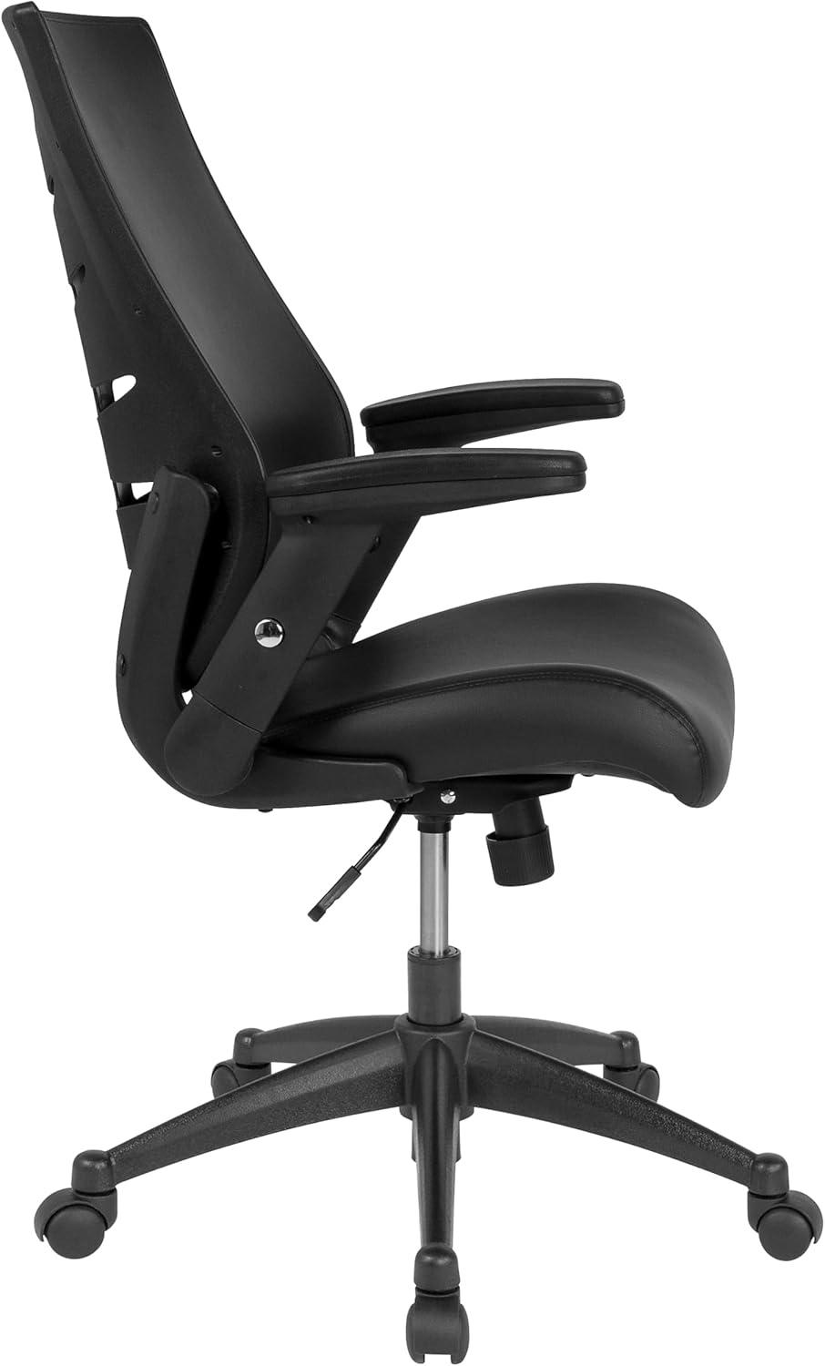 Flash Furniture Magruder High Back LeatherSoft Executive Chair with Molded Seat and Adjustable Arms