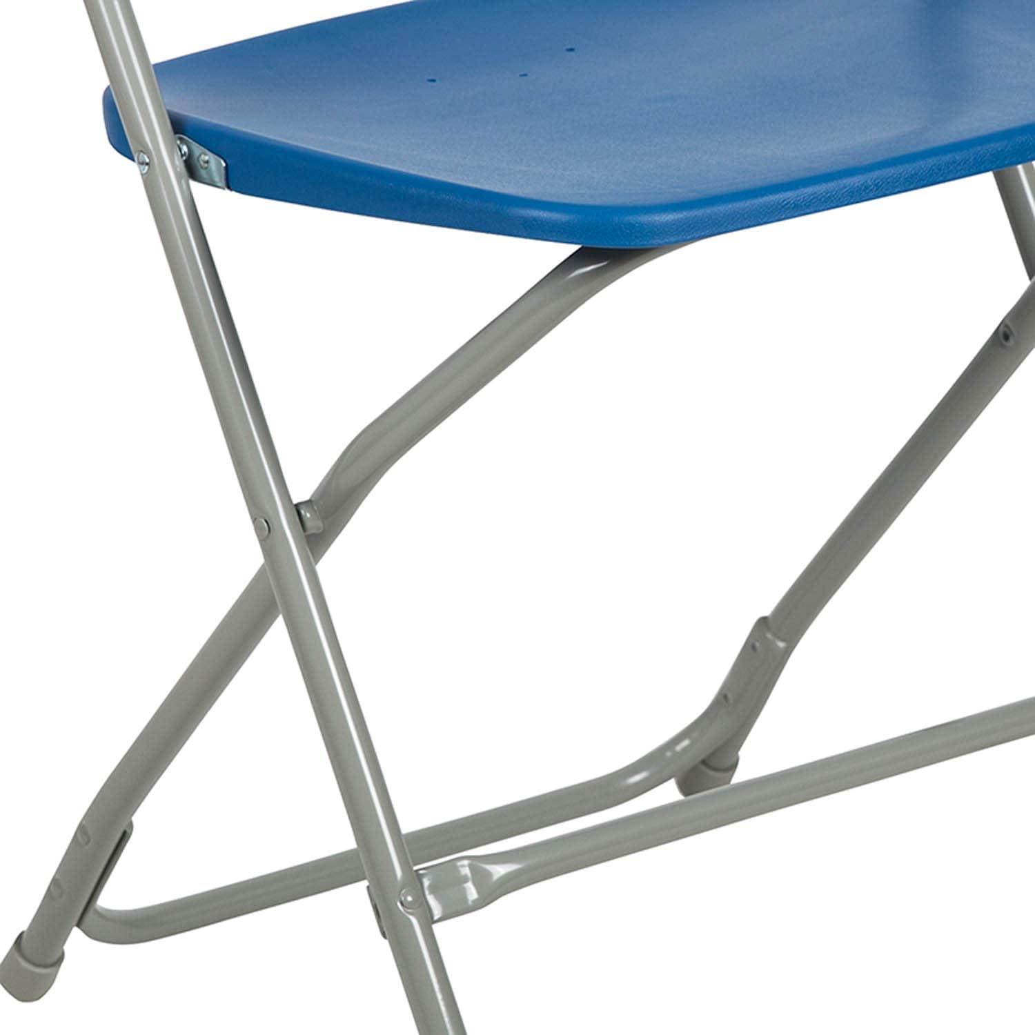 Flash Furniture Hercules Series Plastic Folding Chair Blue - 10 Pack 650LB Weight Capacity Comfortable Event Chair-Lightweight Folding Chair