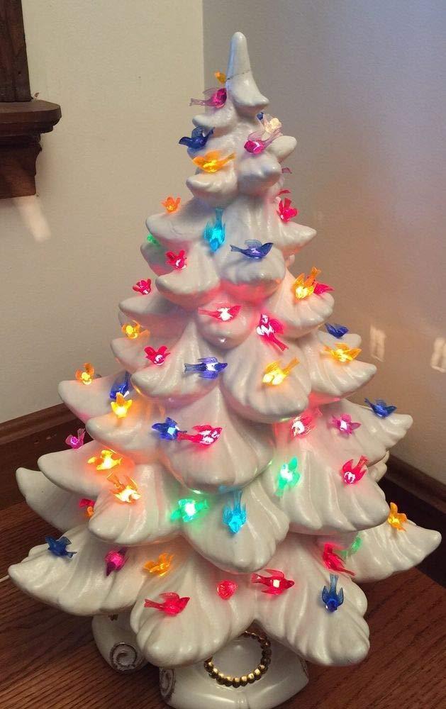 Creative Hobbies Plastic Lites for Ceramic Christmas Trees, Medium Bird / Dove Light Ornaments, Multi Color, 100 Piece Pack