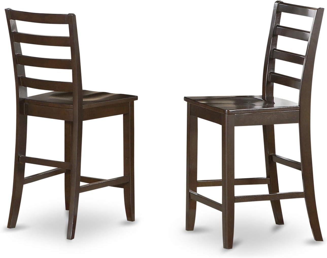 Cappuccino Square Pub Table Set with 8 Ladder Back Chairs