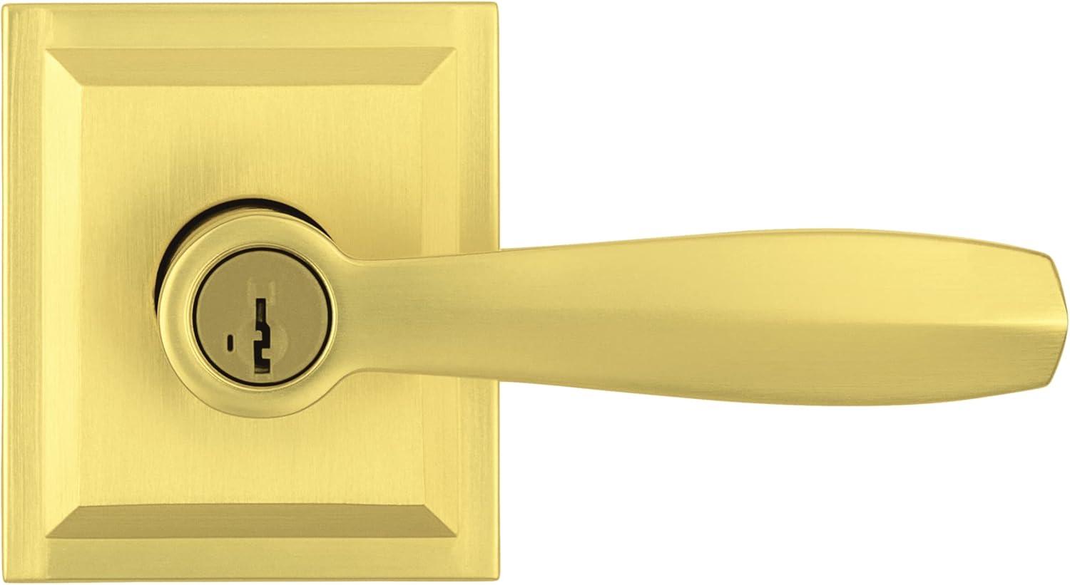 Baldwin 354Tol-Slb-Smt Torrey Pines Keyed Entry Single Cylinder Door Lever Set - Brass