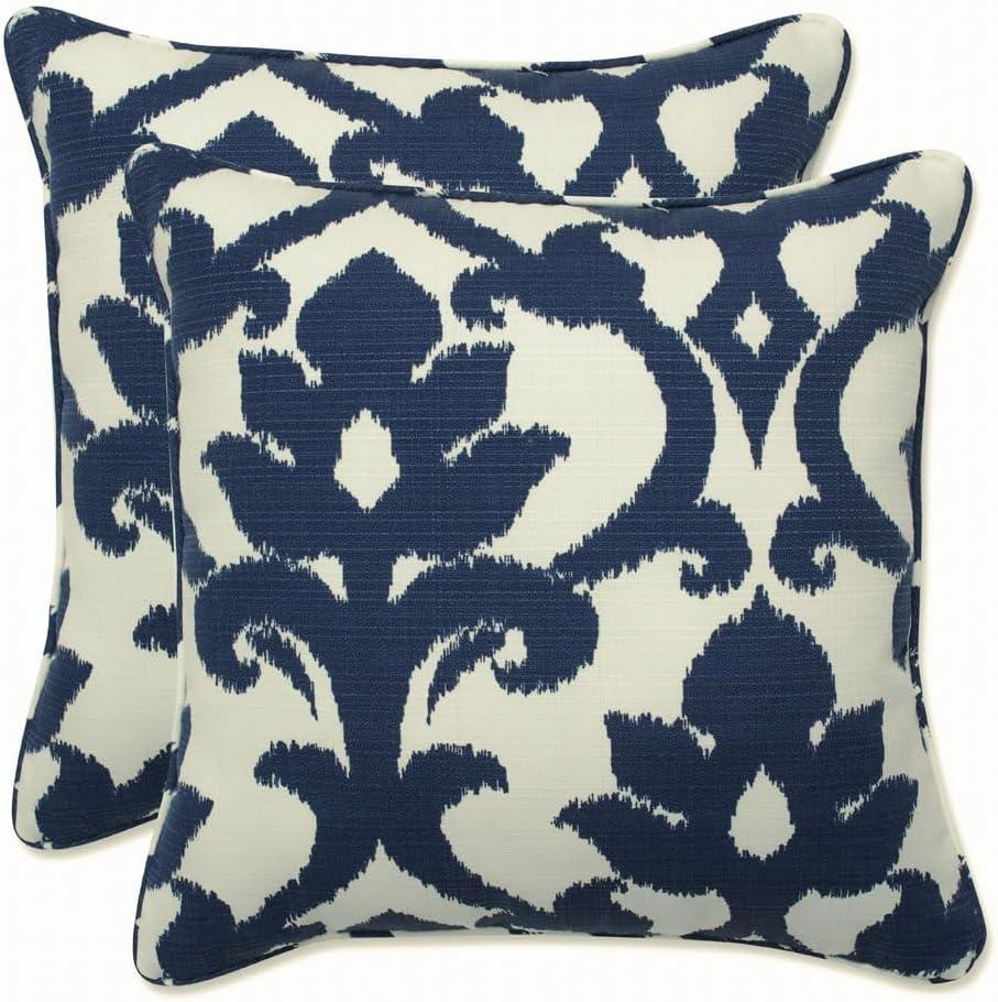 Pillow Perfect Essence Onyx Damask Indoor/Outdoor Reversible Throw Pillow (Set of 2)