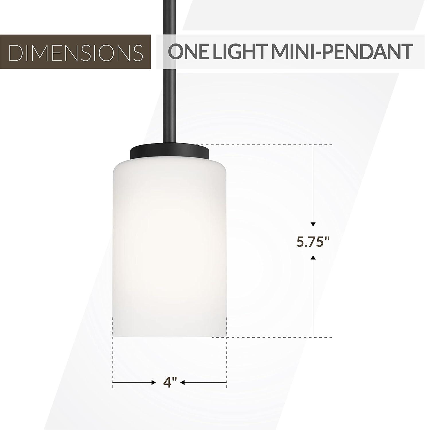 Oslo 4 in. 1-Light Midnight Matte Black Transitional Contemporary Mini Pendant with Dimmable LED Light Bulb