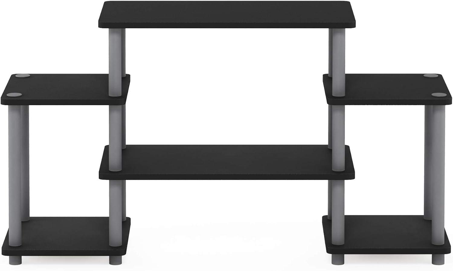 Sleek 41.5" Black & Gray PVC Composite Media Stand