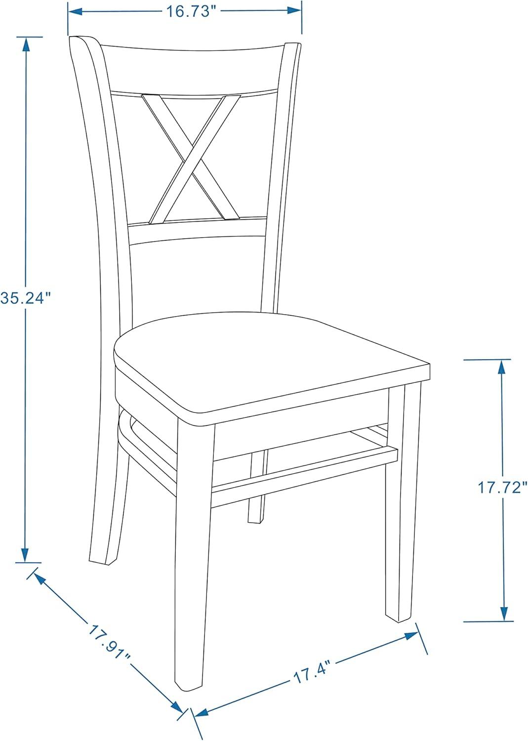 Glenwillow Home Cross Back Solid Wood Dining Chairs (Set of 2)