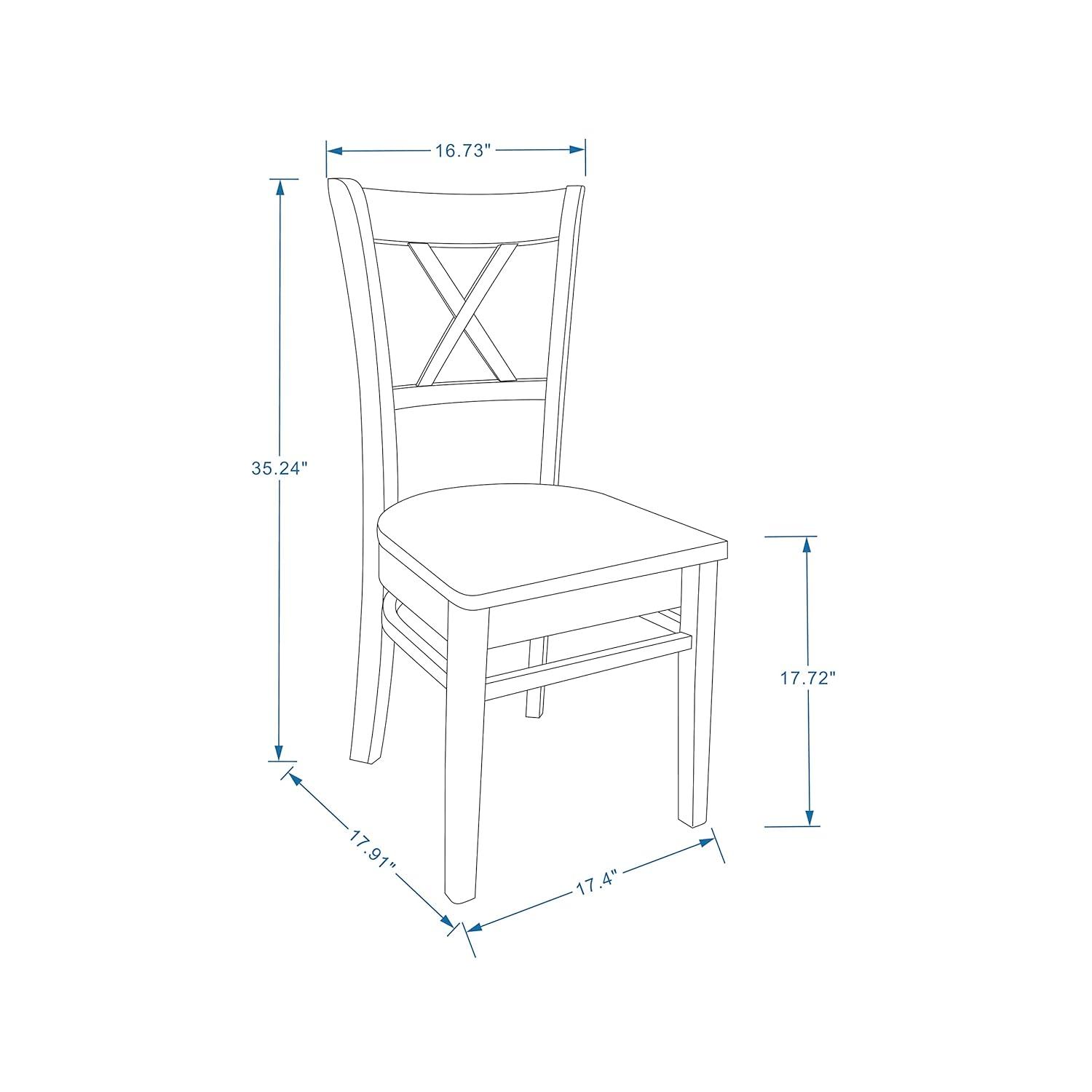 Glenwillow Home Cross Back Solid Wood Dining Chairs in White (Set of 2)