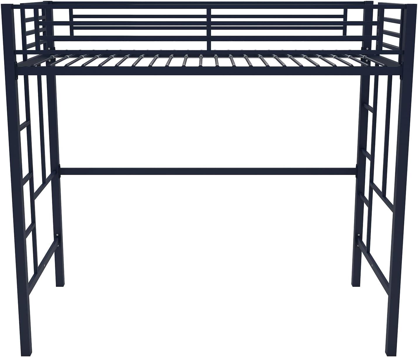 Your Zone Brittain Twin Metal Loft Bed, Pink