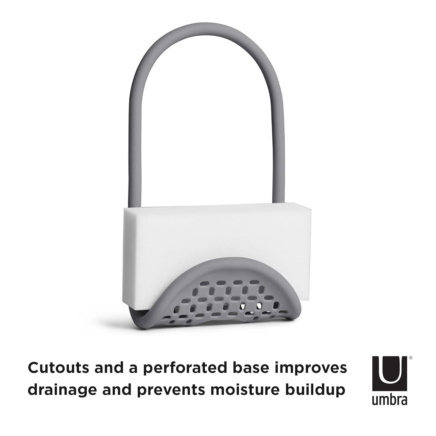 UMBRA Sling Kitchen Sink Accessory, Single-Sided Sponge Holder, Charcoal