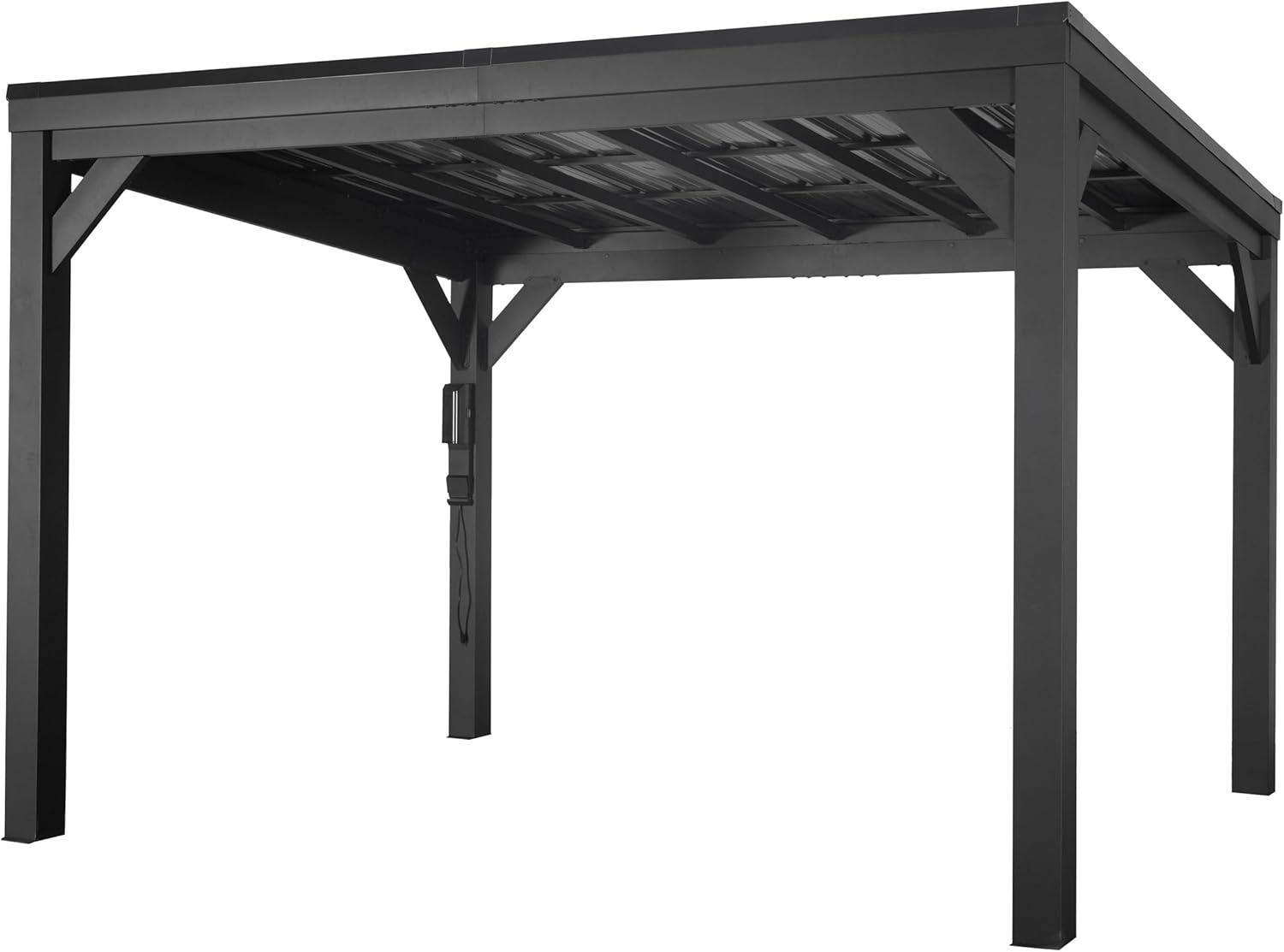 Stonebridge 12' x 9.5' Black Galvanized Steel Outdoor Gazebo