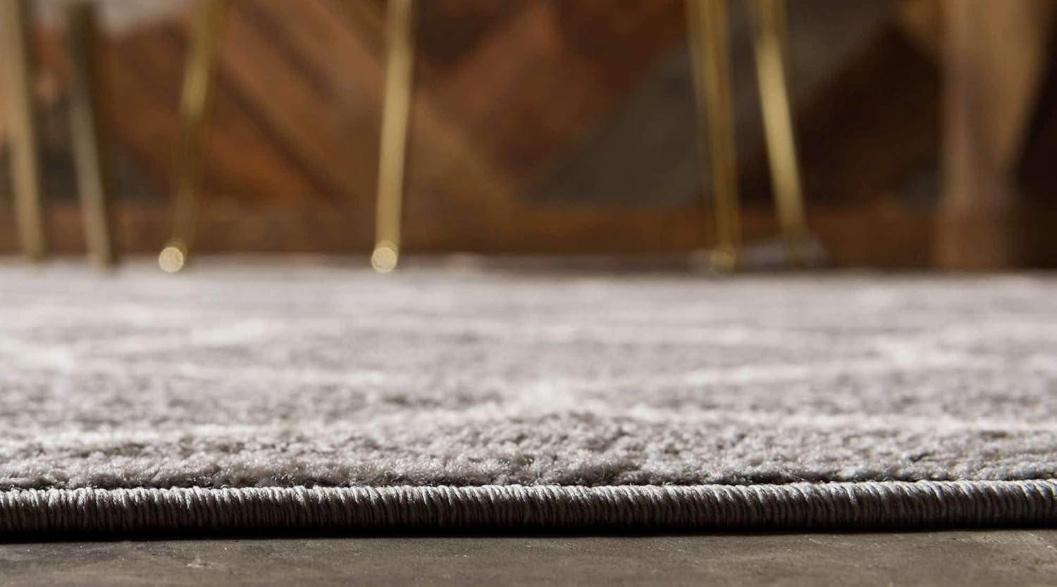 Unique Loom 9' 0 x 12' 0 Trellis Frieze Rounded Light Gray Area Rug