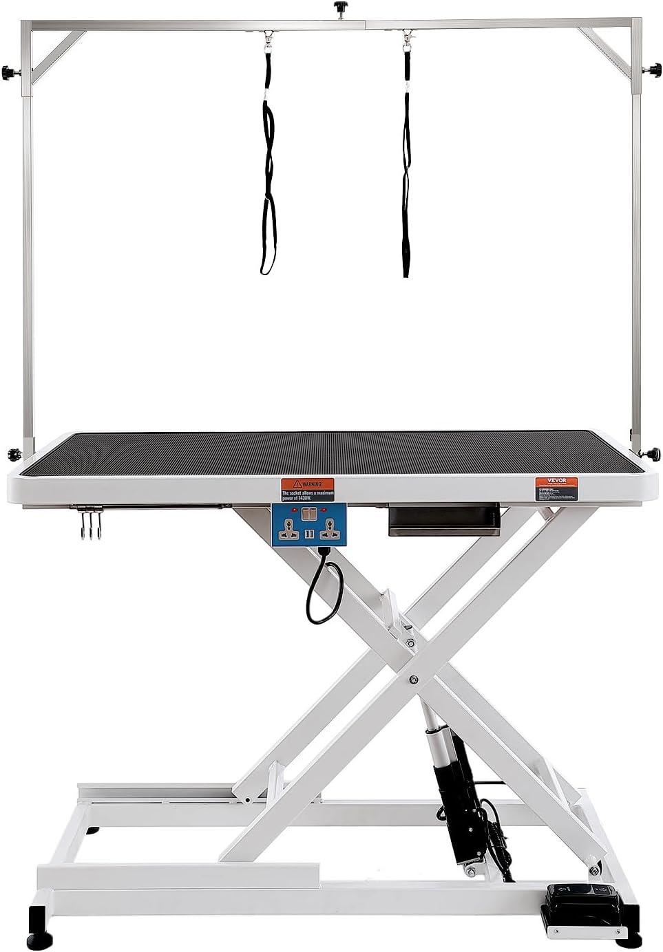 VEVOR 50" Electric Pet Grooming Table with Heavy-Duty Arm, Height-Adjustable Dog Grooming Station