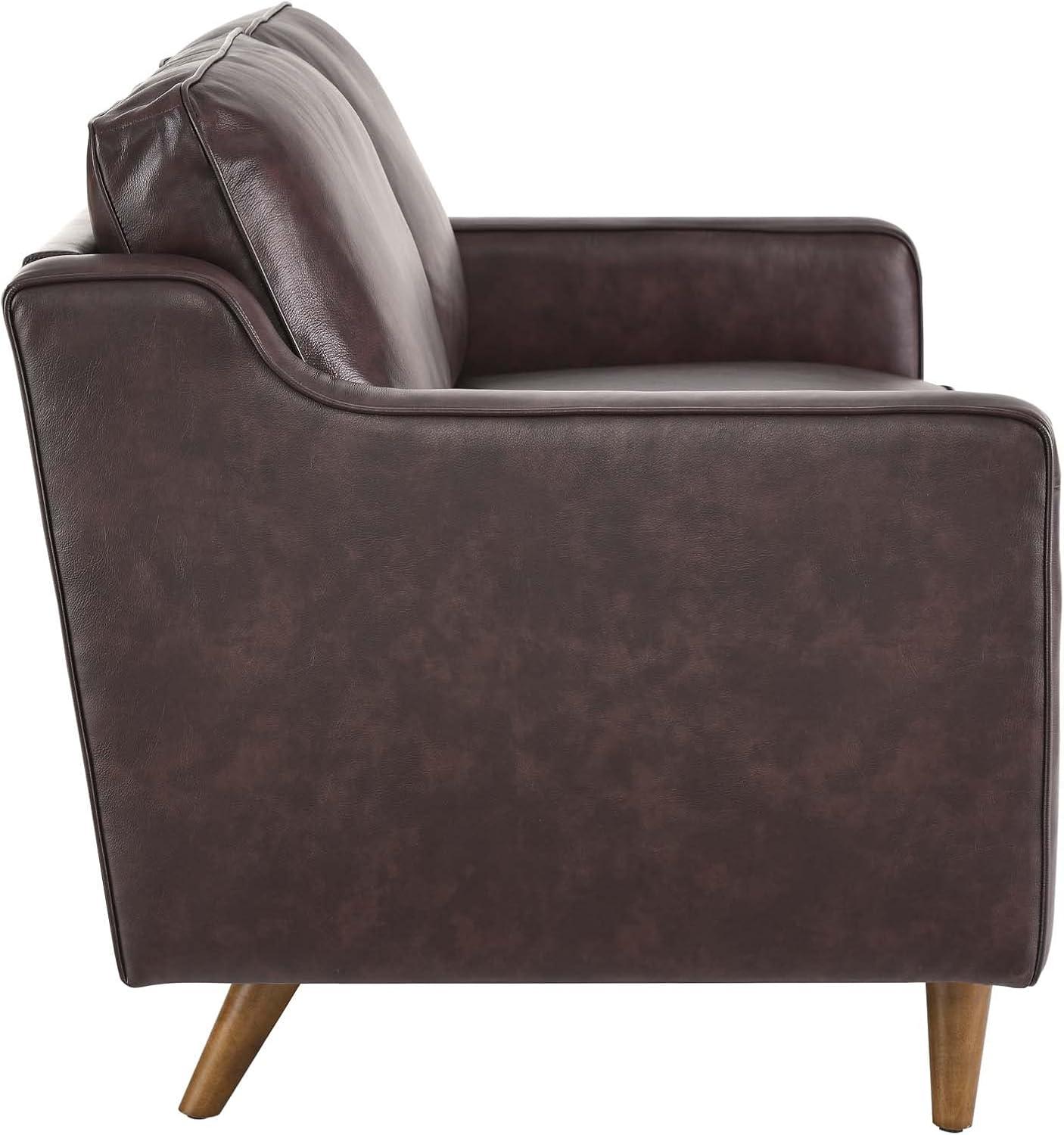 Modway Impart Genuine Leather Loveseat in Brown