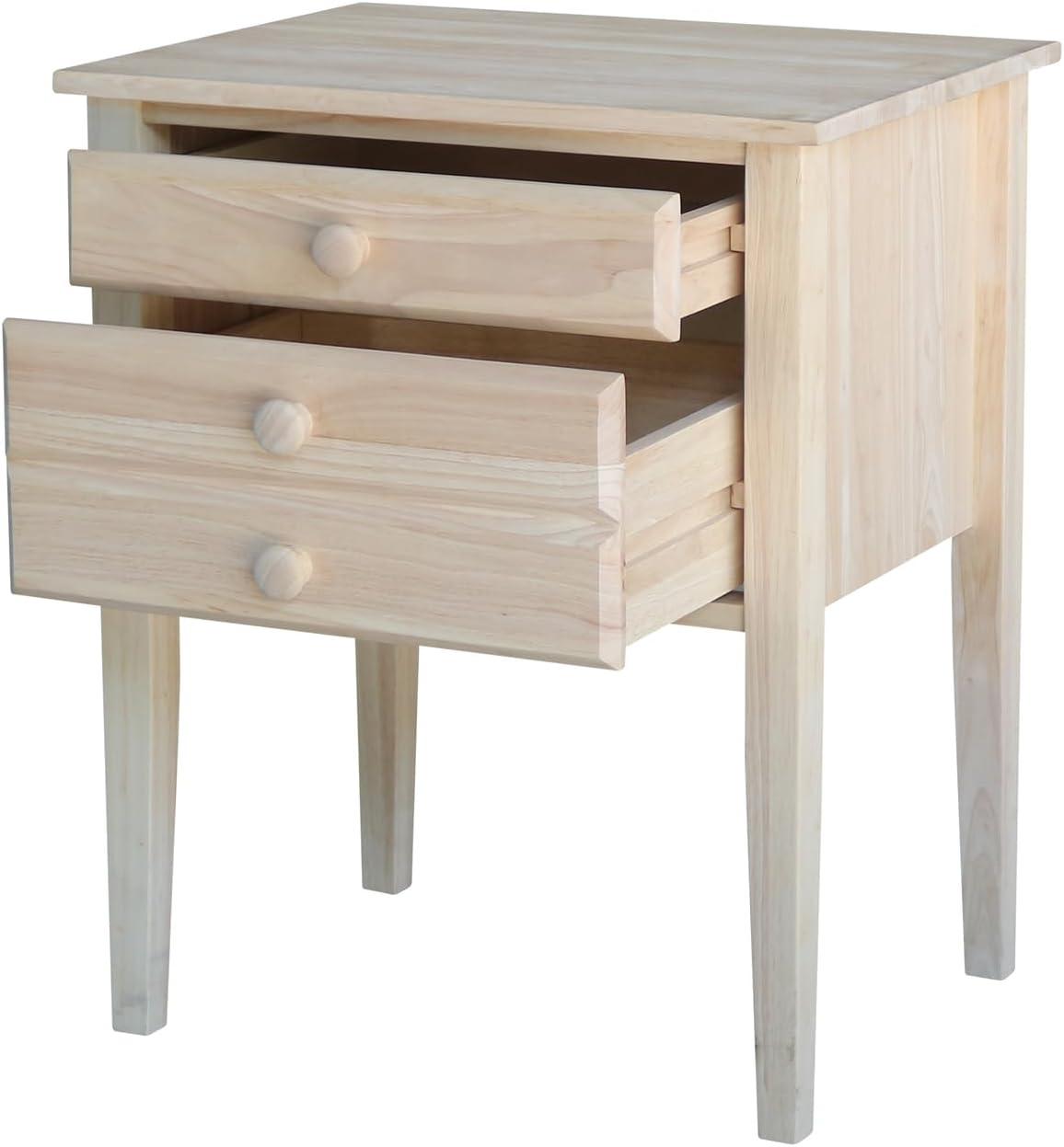 International Concepts Accent Table with Drawers Unfinished