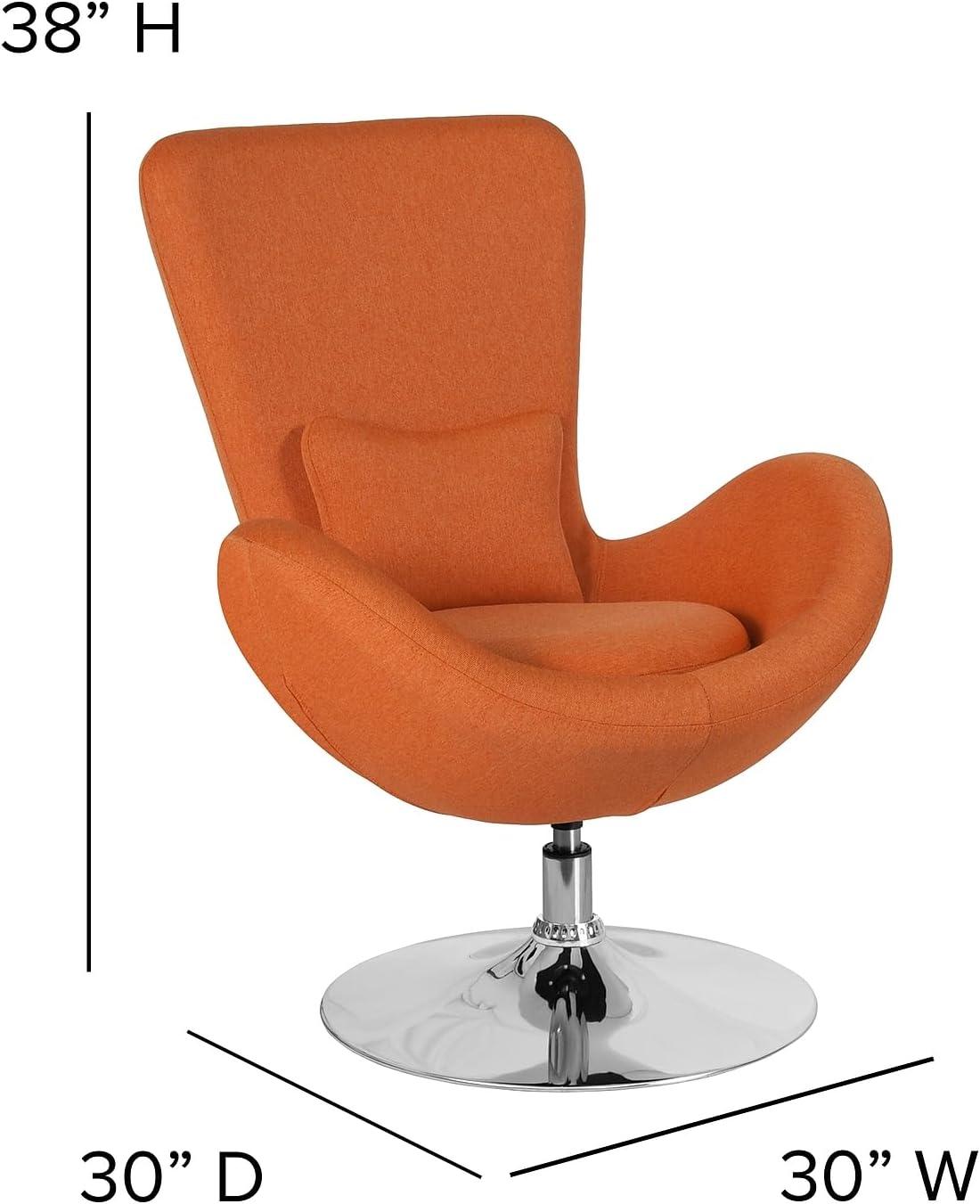 Flash Furniture Egg Series Side Reception Chair with Bowed Seat