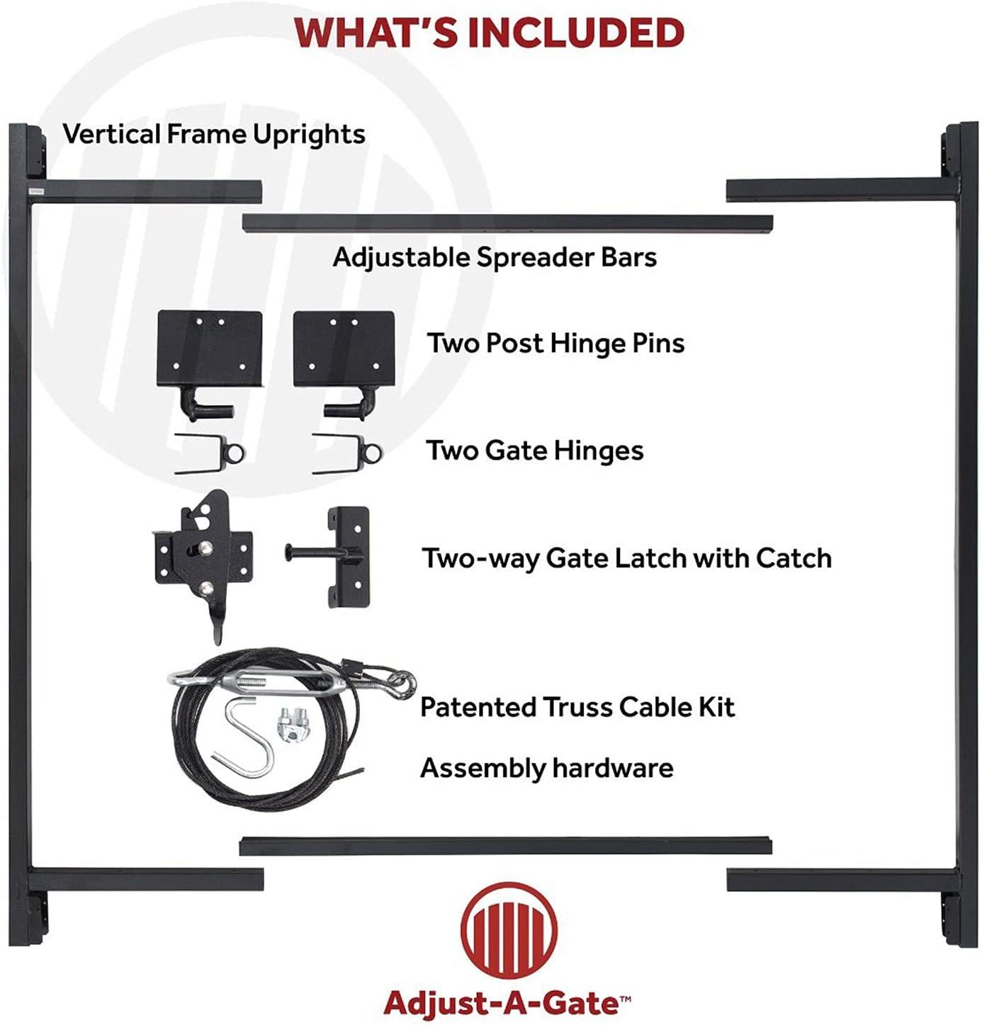 Adjust-A-Gate Steel Frame Gate Building Kit, 36"-60" Wide Up To 4' High (2 Pack)