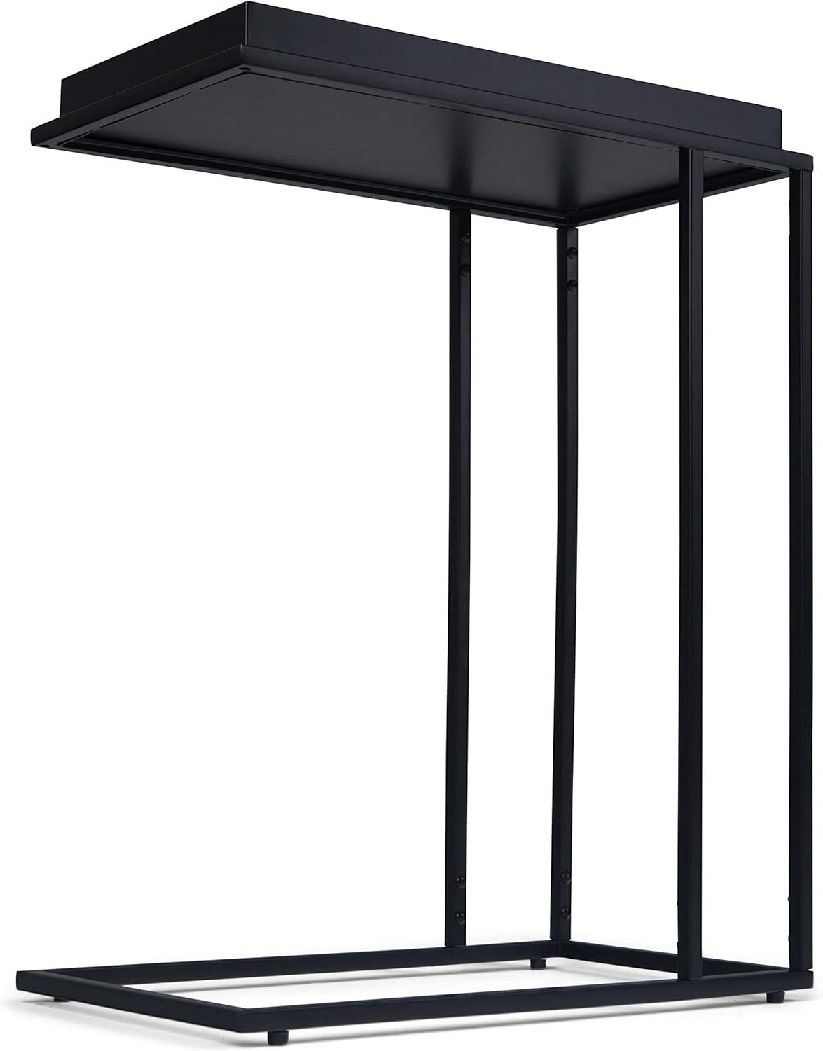 Simpli Home Garner 18"W Metal Mid-Century Modern C Side Table with Removable Tray Top