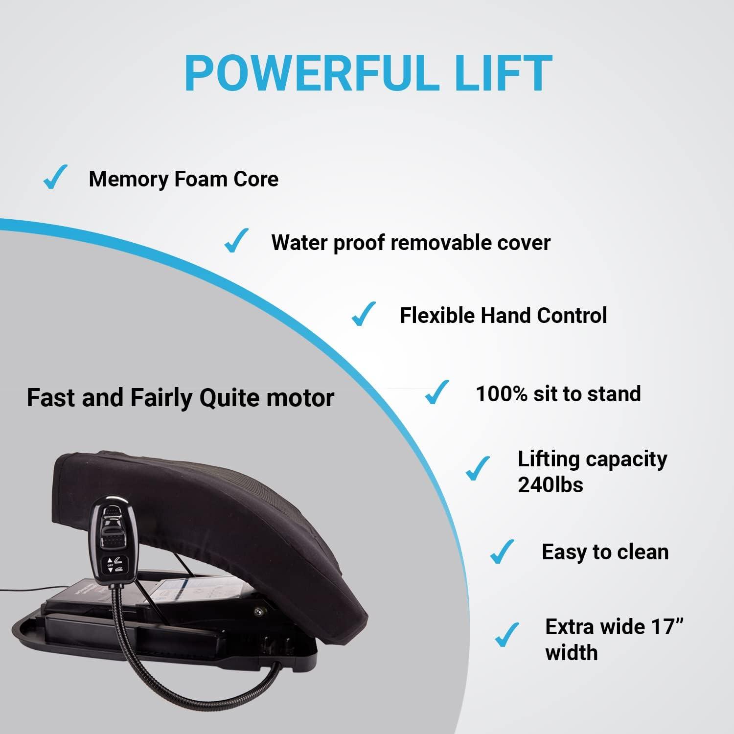 Premium Electric Lifting Cushion v2 by SeatBoost. Powerful Motor to Assist in Standing - Chair Lift Device – Easy Setup, Simple to Use - Power Seat for 100% Sit-to-Stand Lift Supports up to 240 lbs