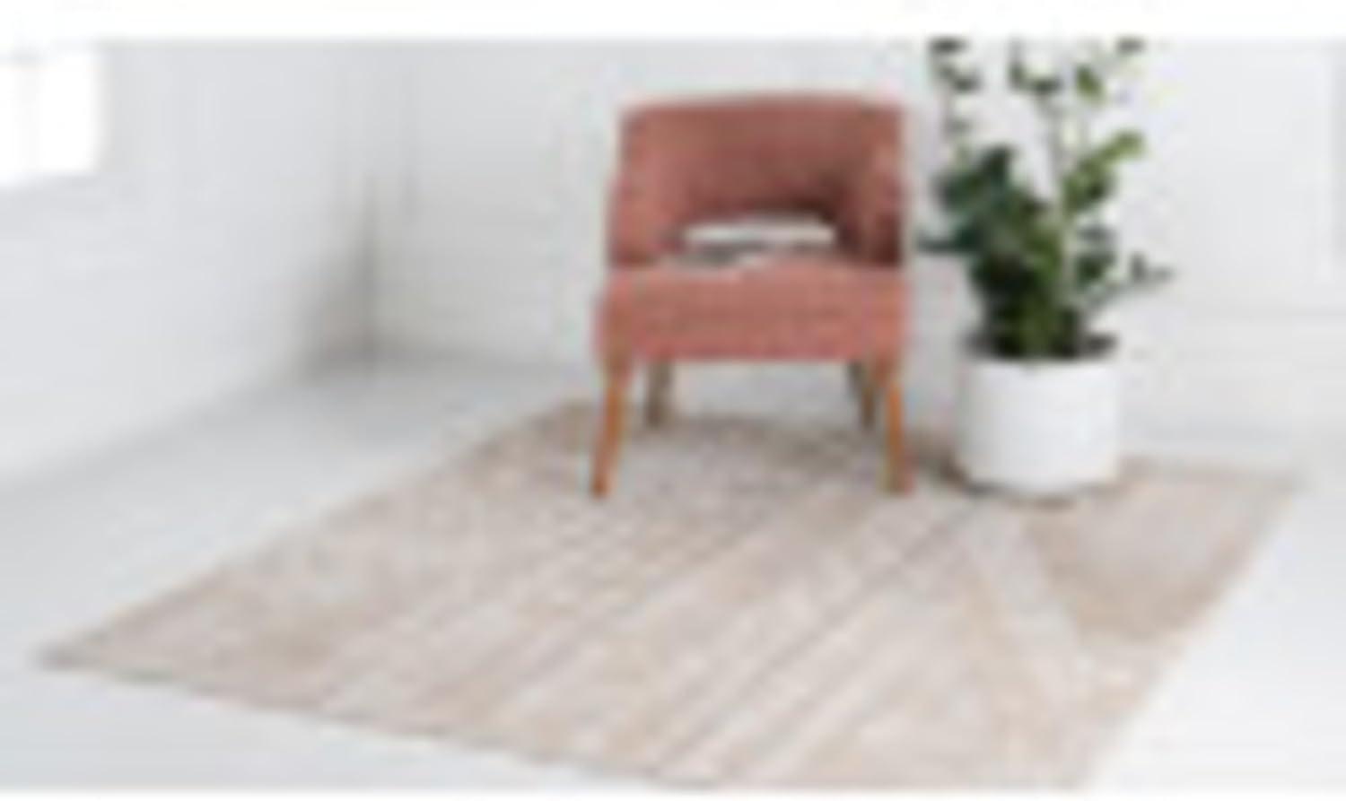 Unique Loom Portland Collection Southwestern Inspired Striped Tone-on-Tone Area Rug (8' 0 x 8' 0 Square, Tan/ Ivory)