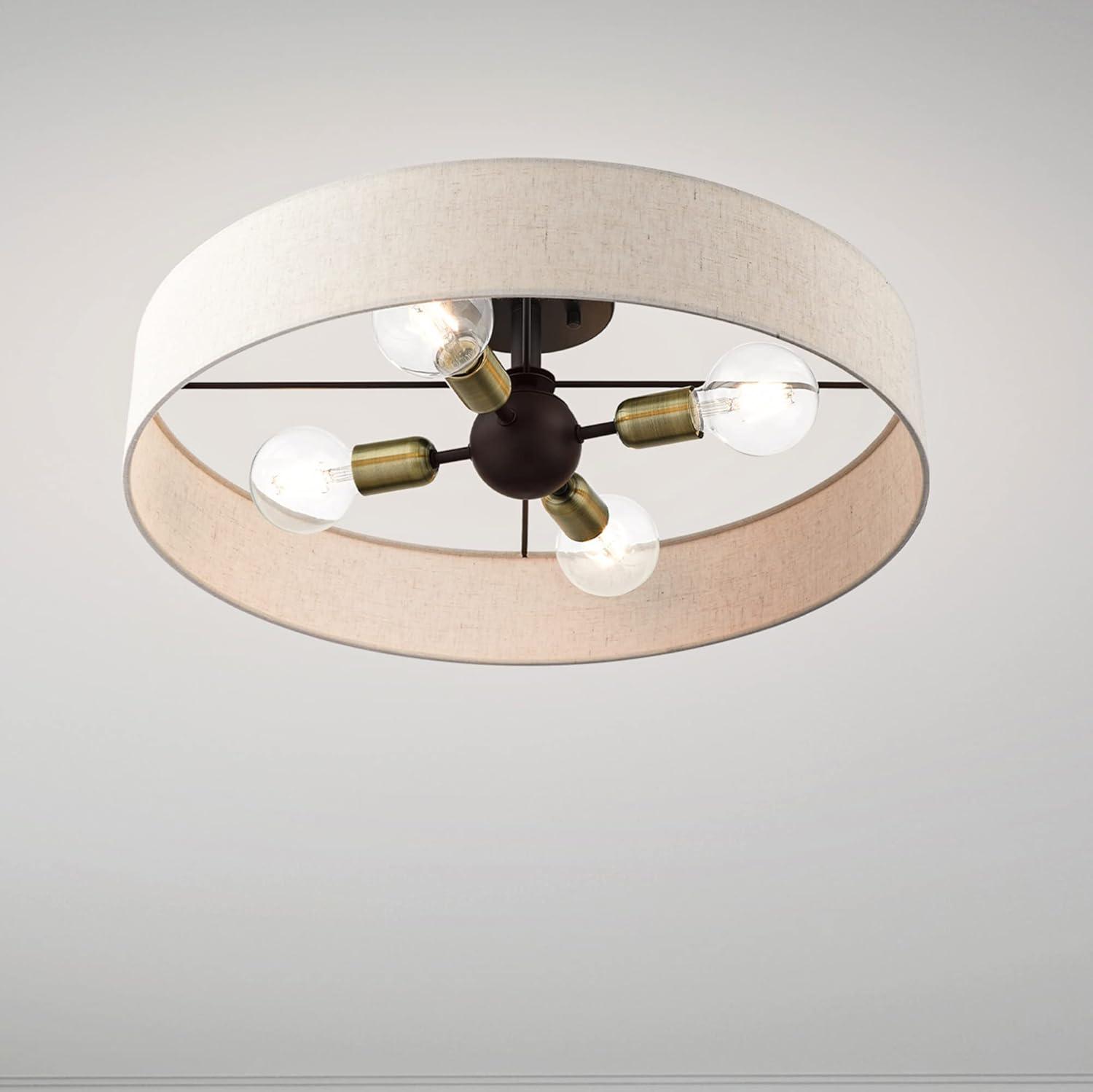 Livex Lighting Venlo 4 - Light Semi-Flush Mount in  Bronze/Antique Brass