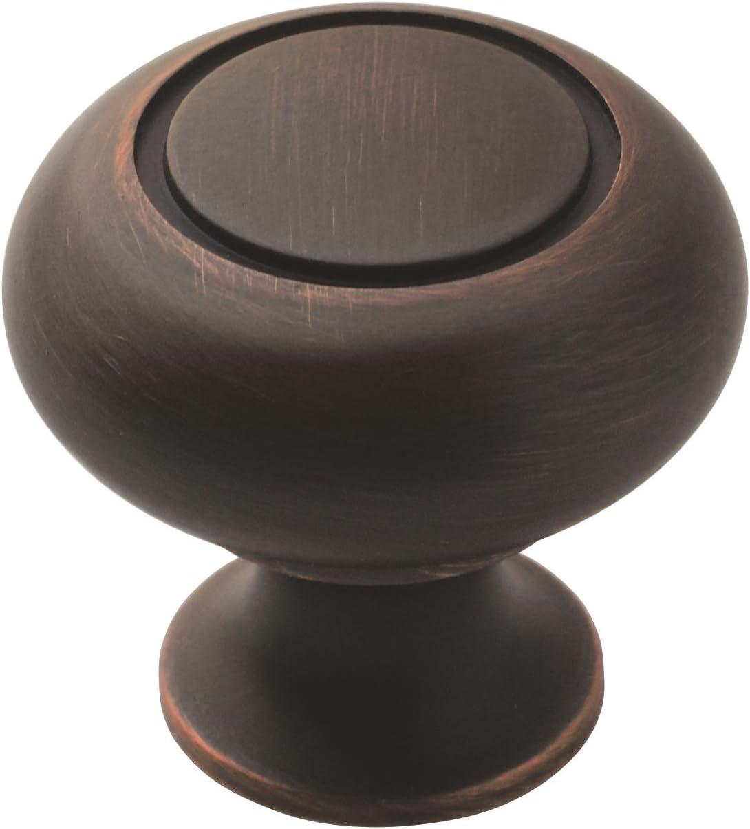 Oil-Rubbed Bronze Round Cabinet Knob with Mounting Hardware