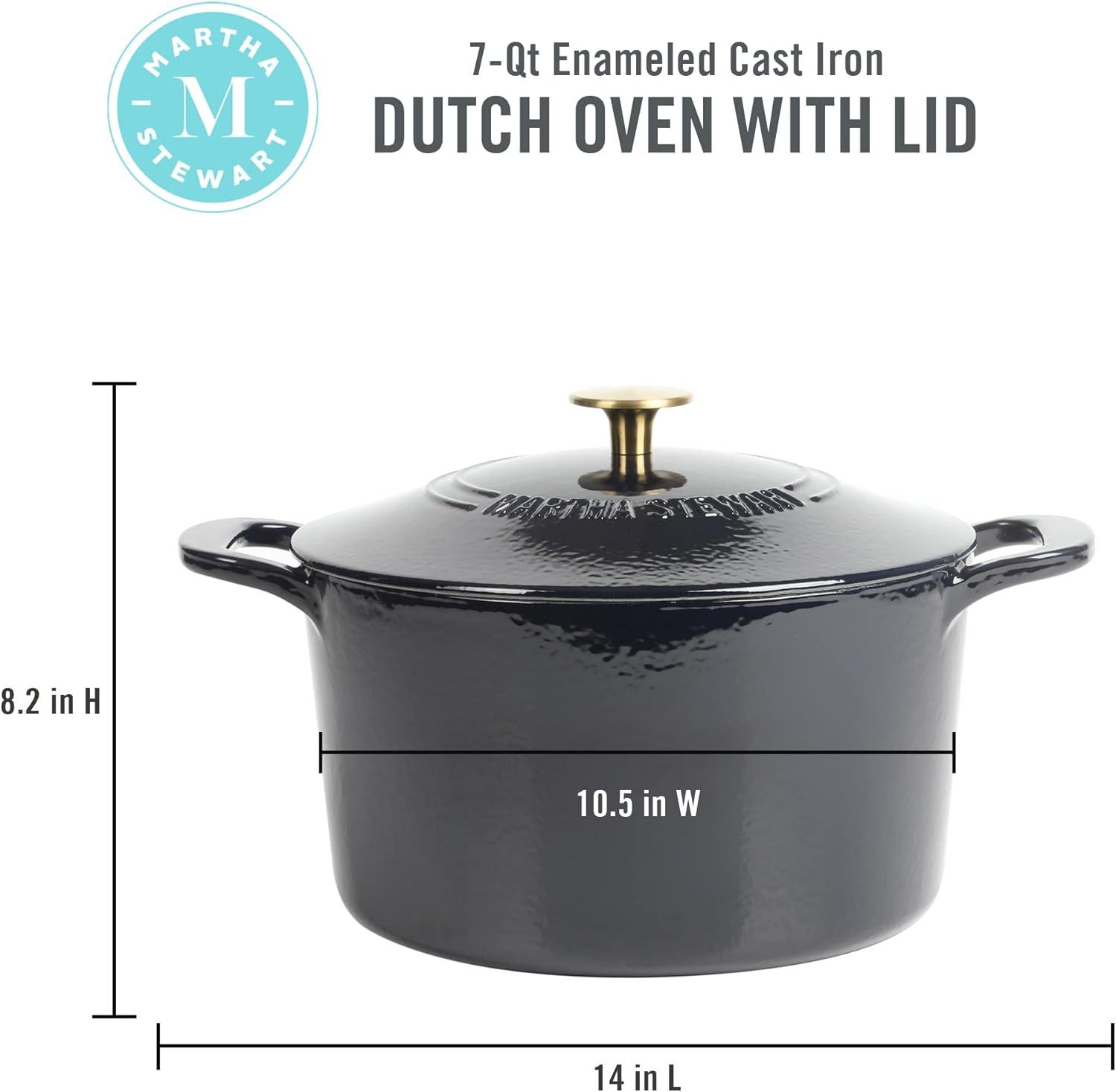 Martha Stewart Gatwick 7qt Enamel Cast Iron Dutch Oven