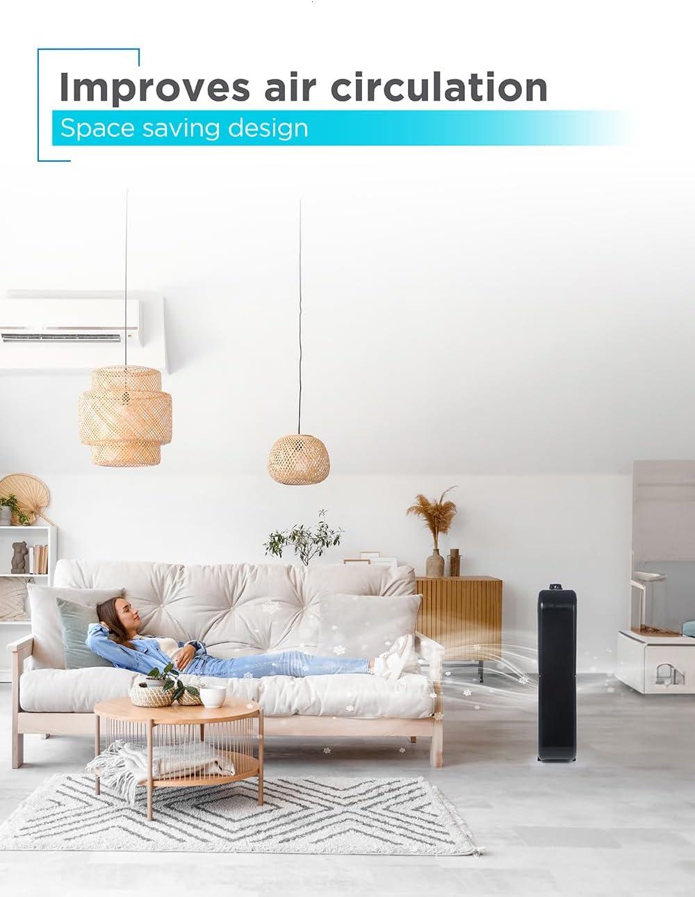 BLACK+DECKER BFP Series BLACK+DECKER 20” Box Fan with 3 Speed Settings, Powerful 80W Motor, 5-Blade Box Fan with Carry Handle, Rotary Knob, Black