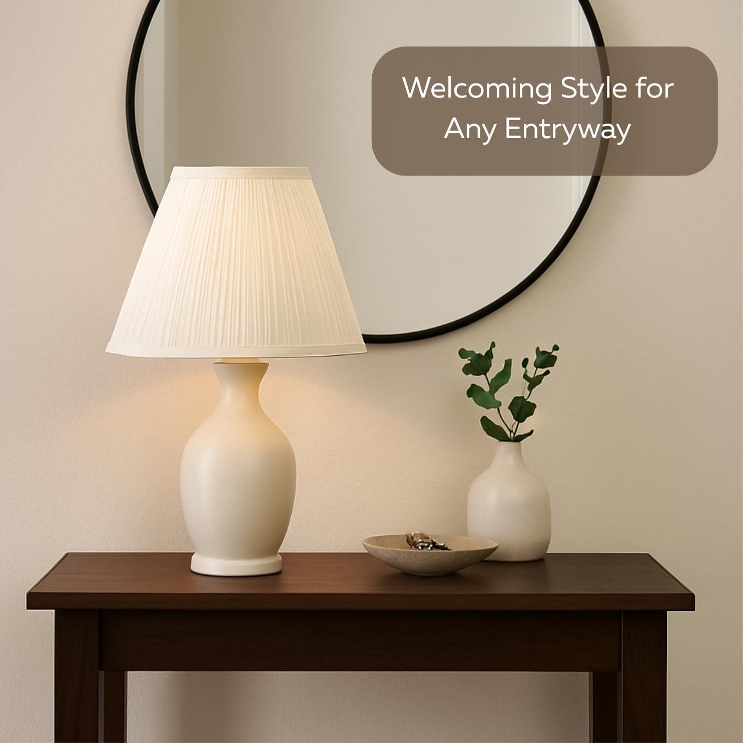 White Pleated Lamp Shade 7" x 13" x 10" Tall