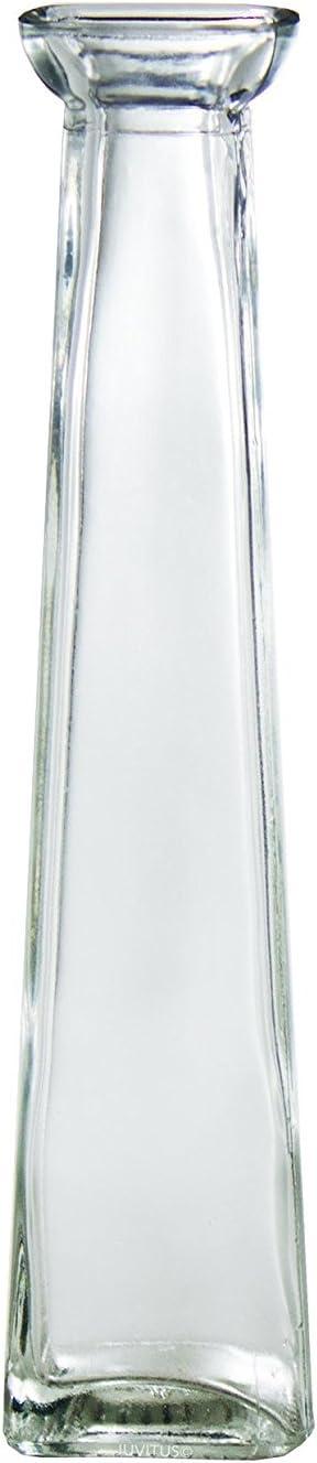 Elegant Clear Glass Slim-Waisted Bud Vase, 11" Tall