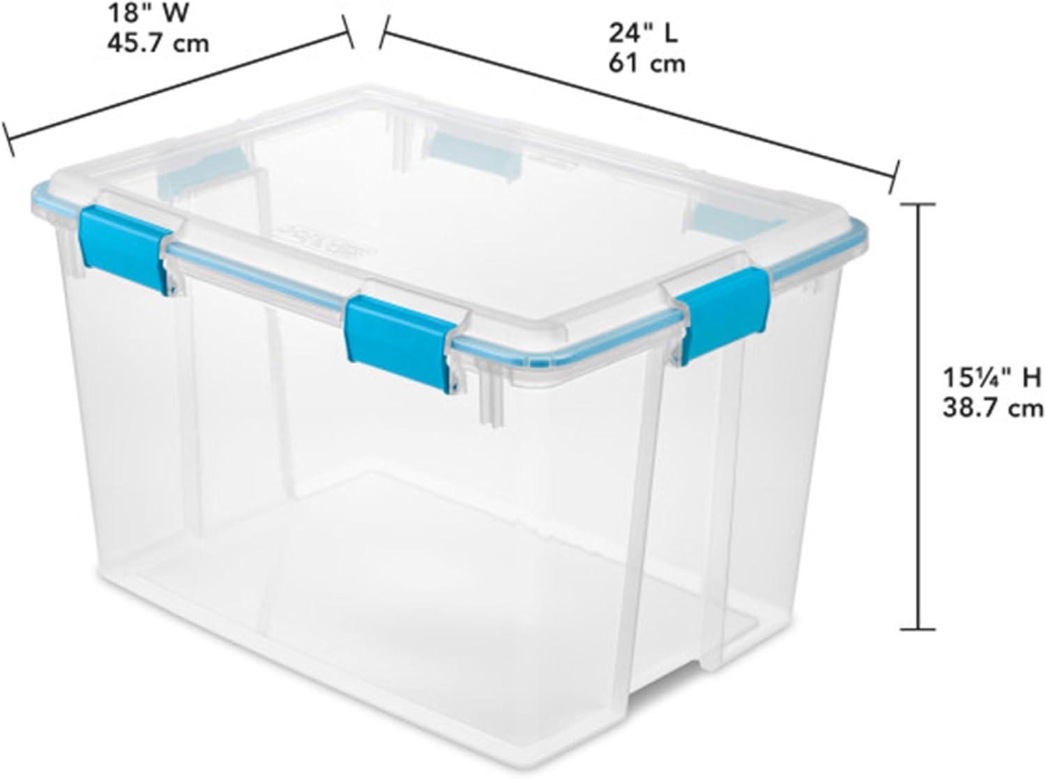 Sterilite 120qrt. Multipurpose Clear Plastic Storage Container Box with Latching Lids and 2 Rear Wheels