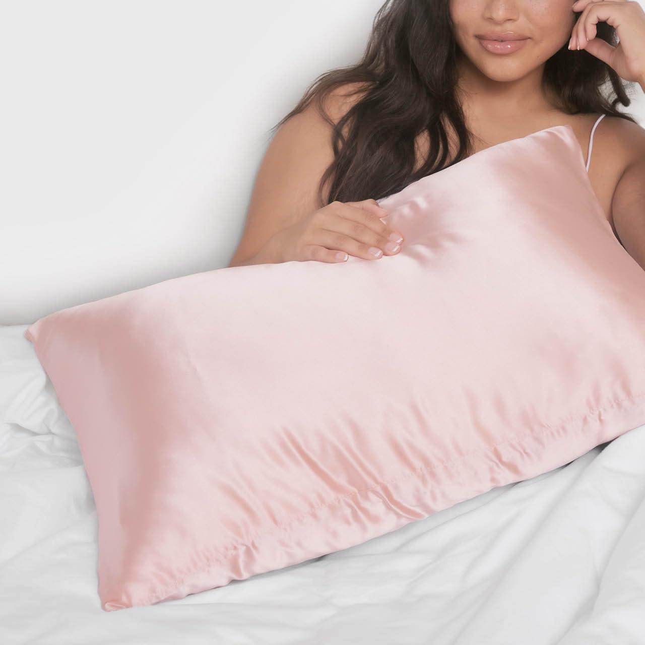 Kitsch 100% Satin Pillowcase with Zipper, Vegan Silk, King Size, Blush