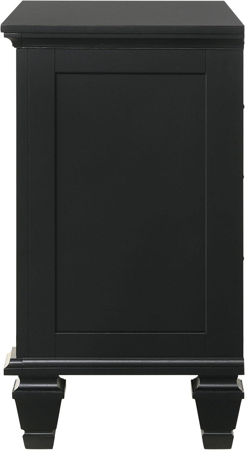 Coaster Sandy Beach Coastal 3-Drawer Wood Nightstand in Black