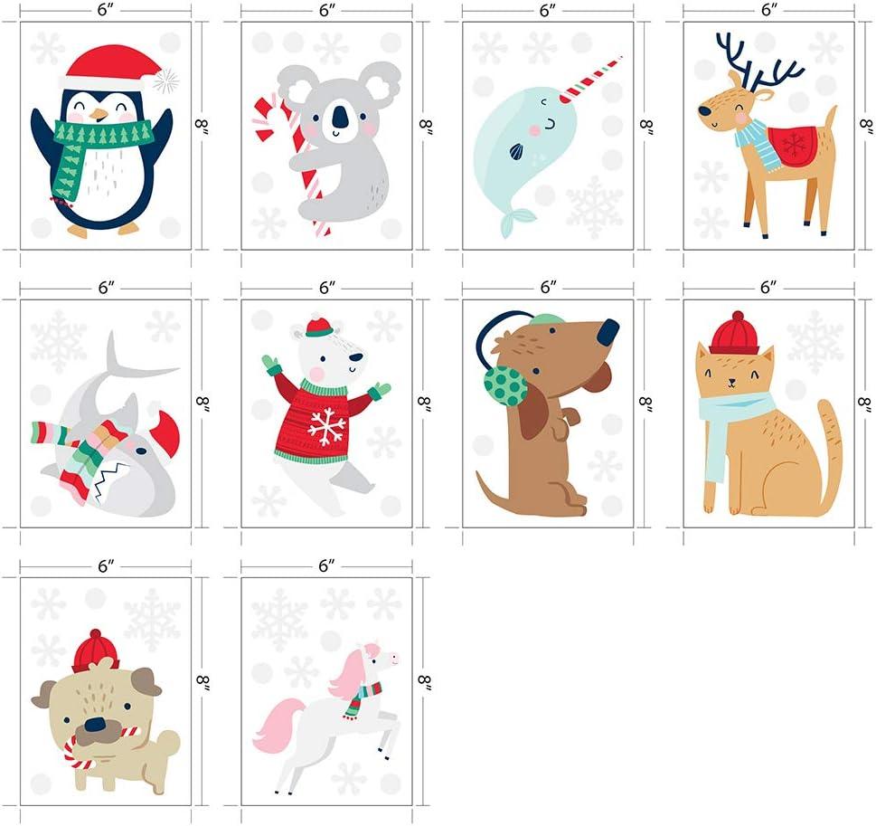 Christmas Snow Animals Vinyl Wall Decals for Kids Room