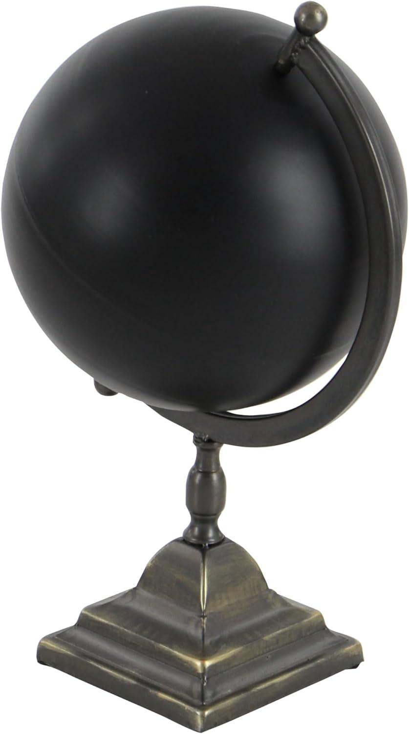 Sleek Industrial Black Iron 20" Decorative Globe