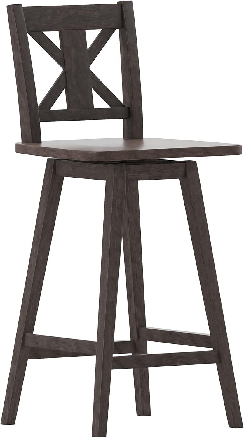 Taylor & Logan Bakersville Modern Farmhouse Wooden Swivel Bar and Counter Stool
