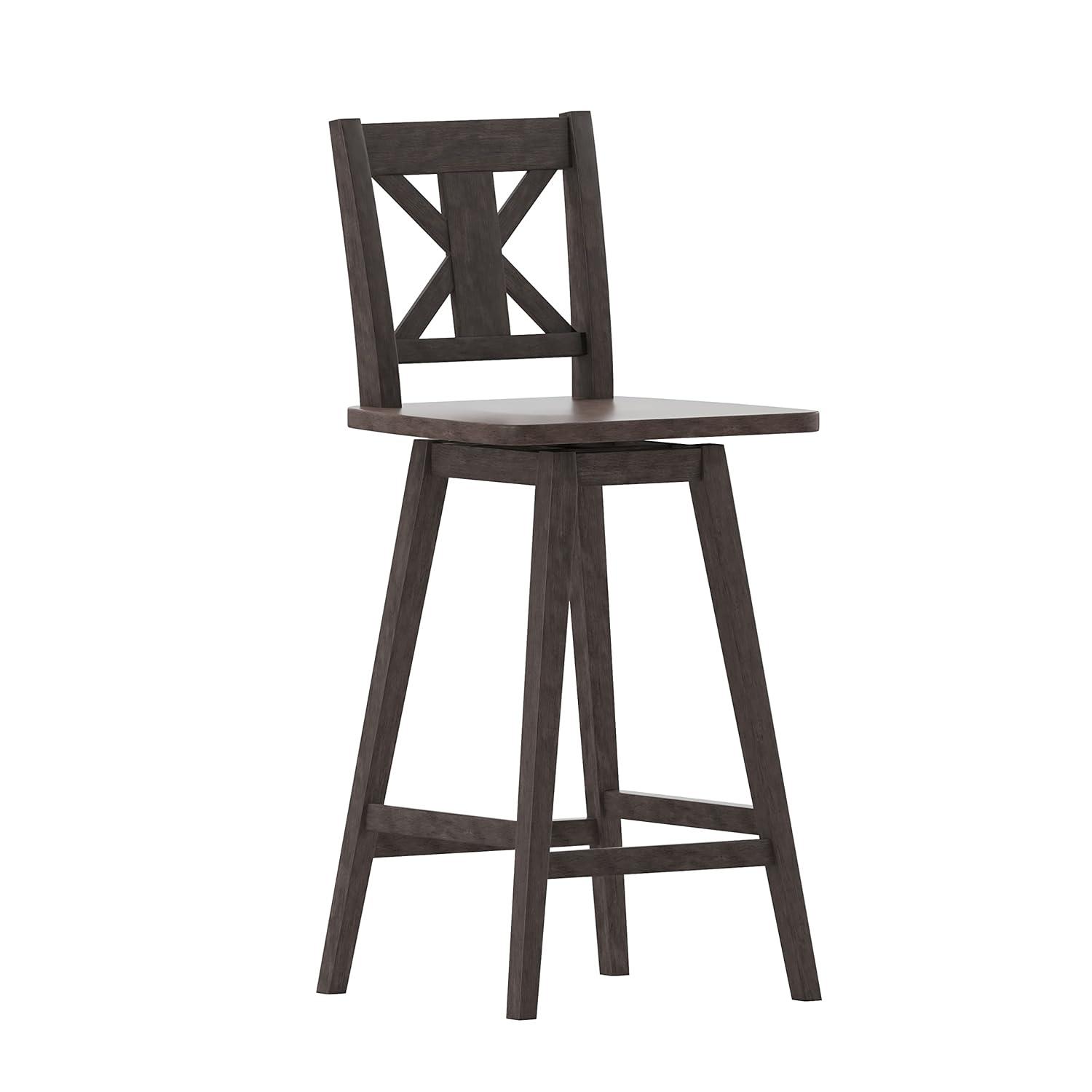 Taylor & Logan Bakersville Modern Farmhouse Wooden Swivel Bar and Counter Stool