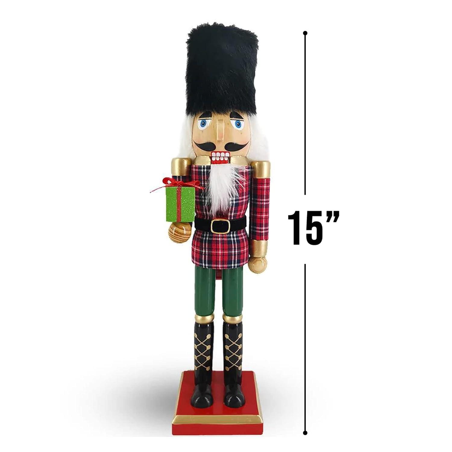 Christmas Nutcracker in Red and Green Plaid