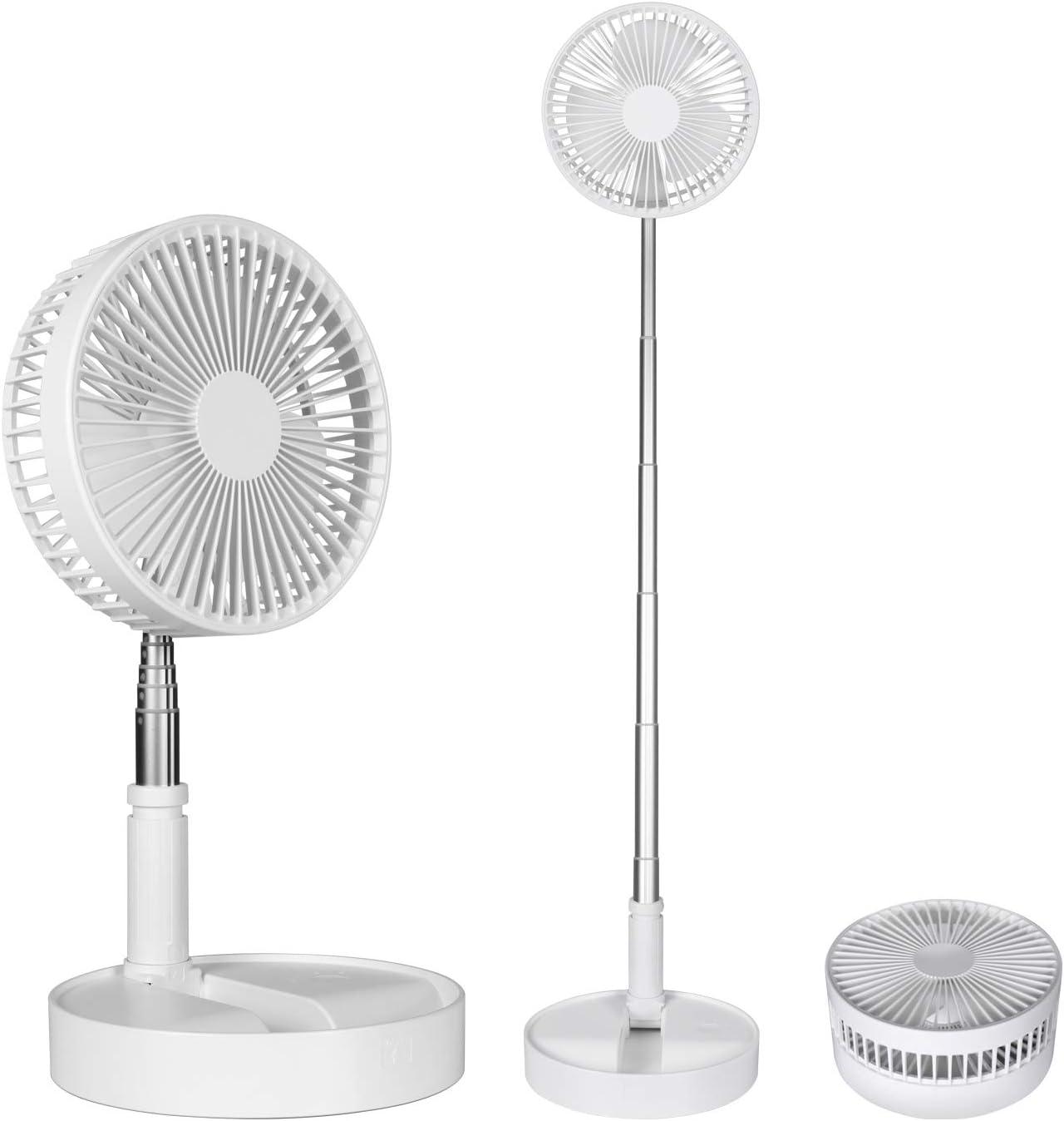 Battery Operated Fan Fordable Table Desk Floor Fan 4 Speeds Portable 8-inch Fan