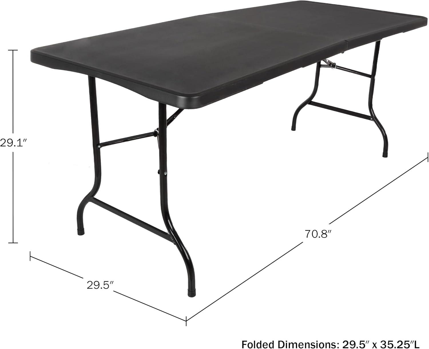 Hasting Home Adjustable Folding Table - Plastic Utility Tabletop