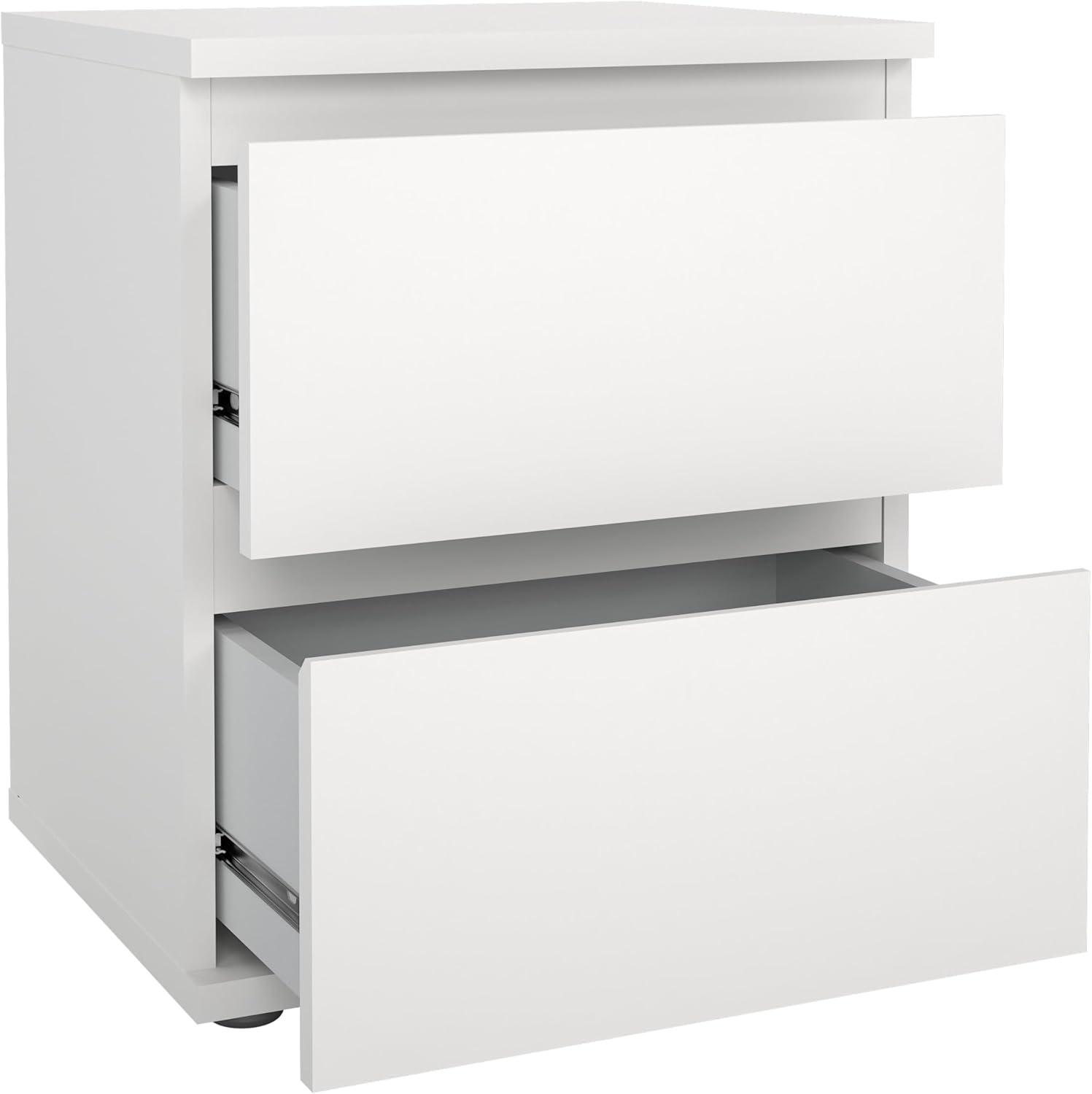 Tvilum, Aurora 2 Drawer Nightstand, White