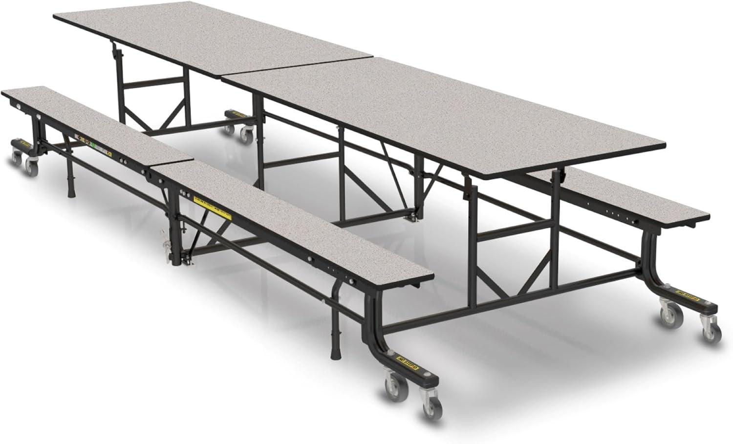 Gray Glace 145'' Industrial Folding Bench Cafeteria Table