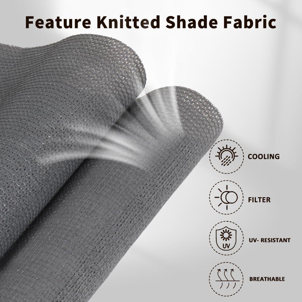 SMONTER Outdoor Sunshade Roller Shade 6'W x 6'H (72" Wx72 H), Exterior Cordless Roll Up Shades Blinds, UV Protection Shade Cloth with Crank Operation for Outside Windows Patio Porch Gazebo, Walnut