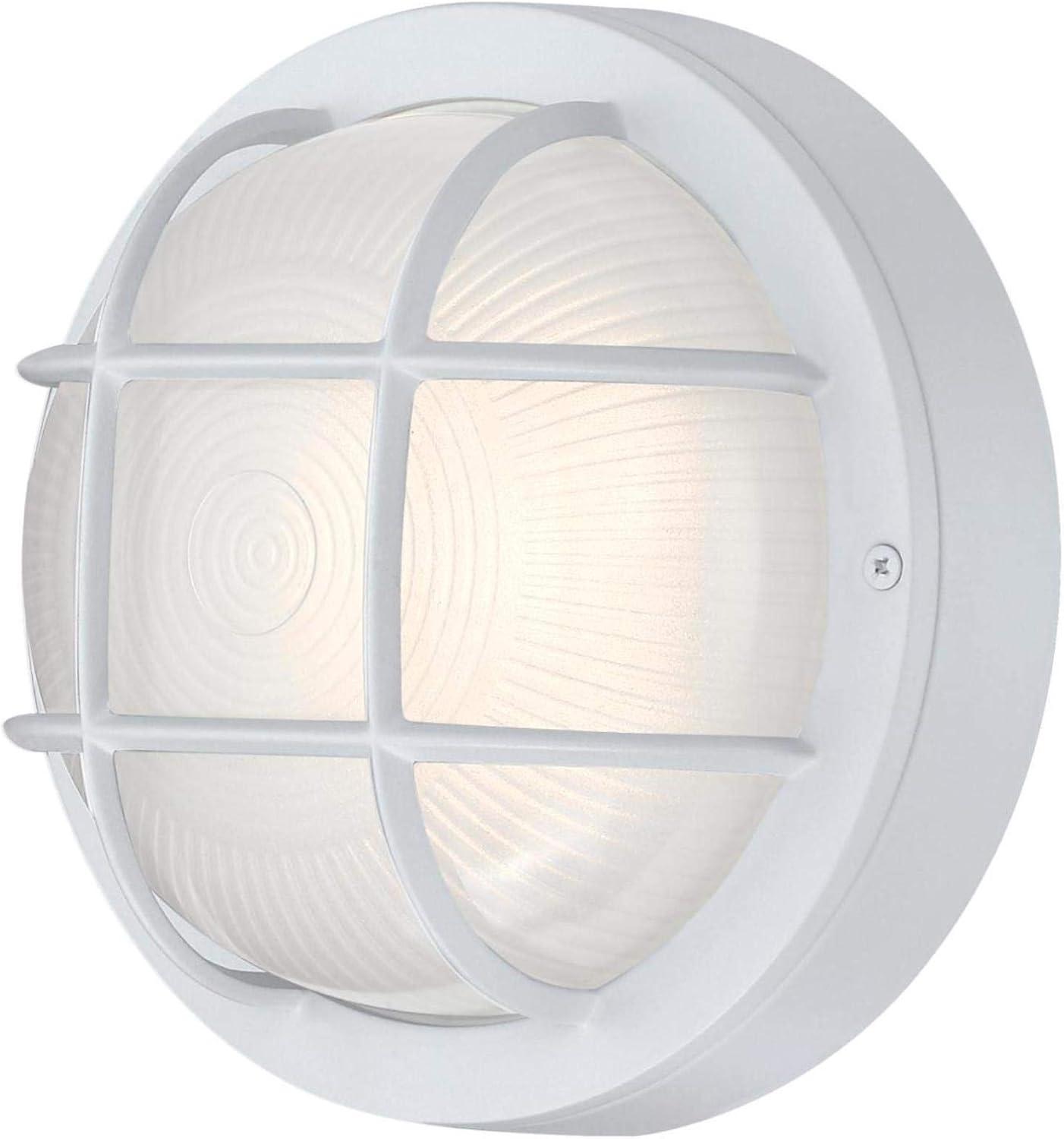 Textured White Dimmable LED Outdoor Wall Light with Cage Shade