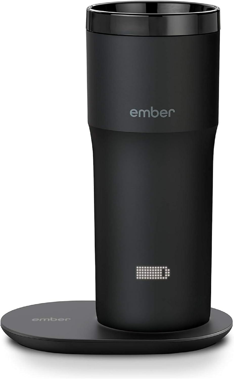 Ember Travel Mug 2+ 12oz Temperature Control Smart Mug Black: Stainless Steel Tumbler with Lid, Hand Wash, Hot & Cold Use