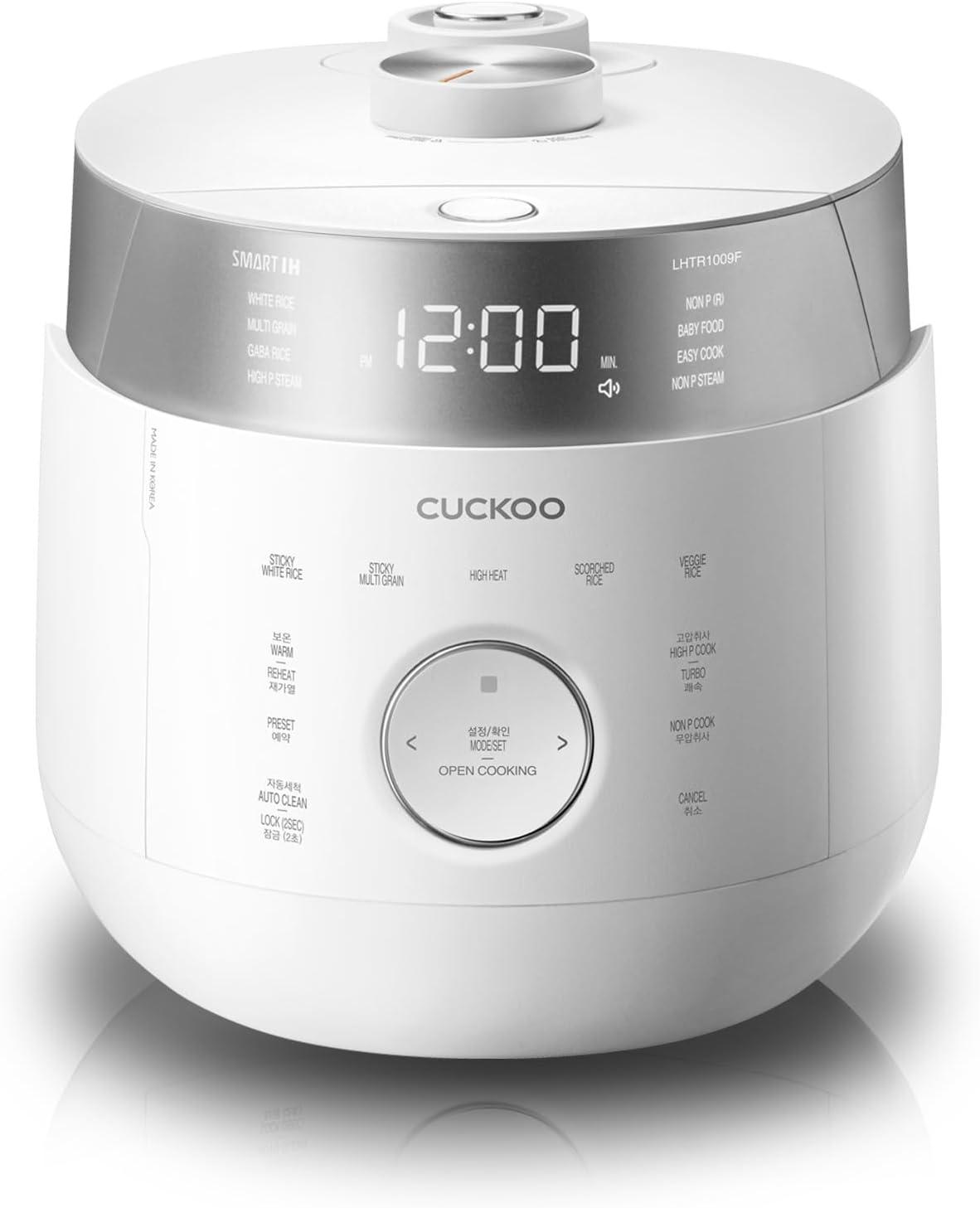 Cuckoo White 6-Cup Induction Heating Rice Cooker with Nonstick Pot