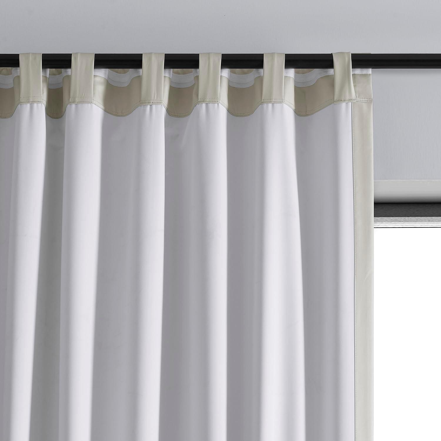 Dark Ivory Essential Polyester 50 in. W x 96 in. L Rod Pocket 100% Blackout Curtain (Single Panel)