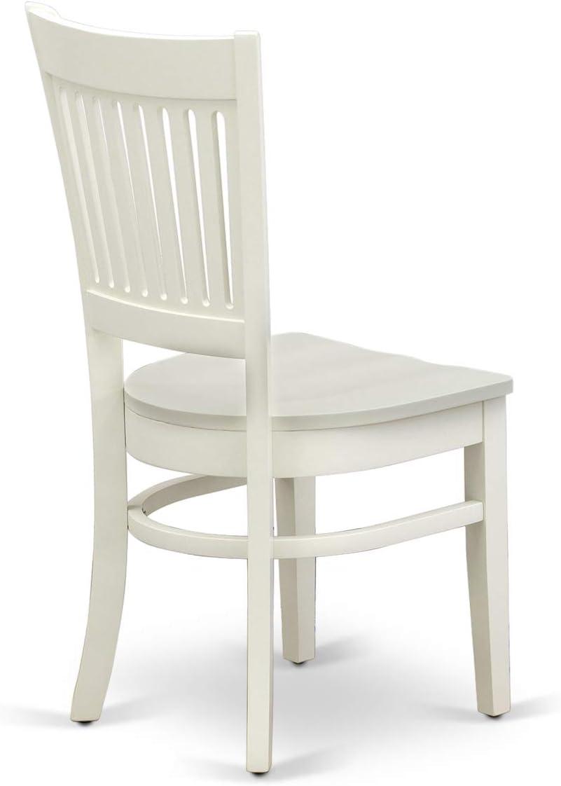 Linen White Rectangular Dining Set with Slatted Back Chairs