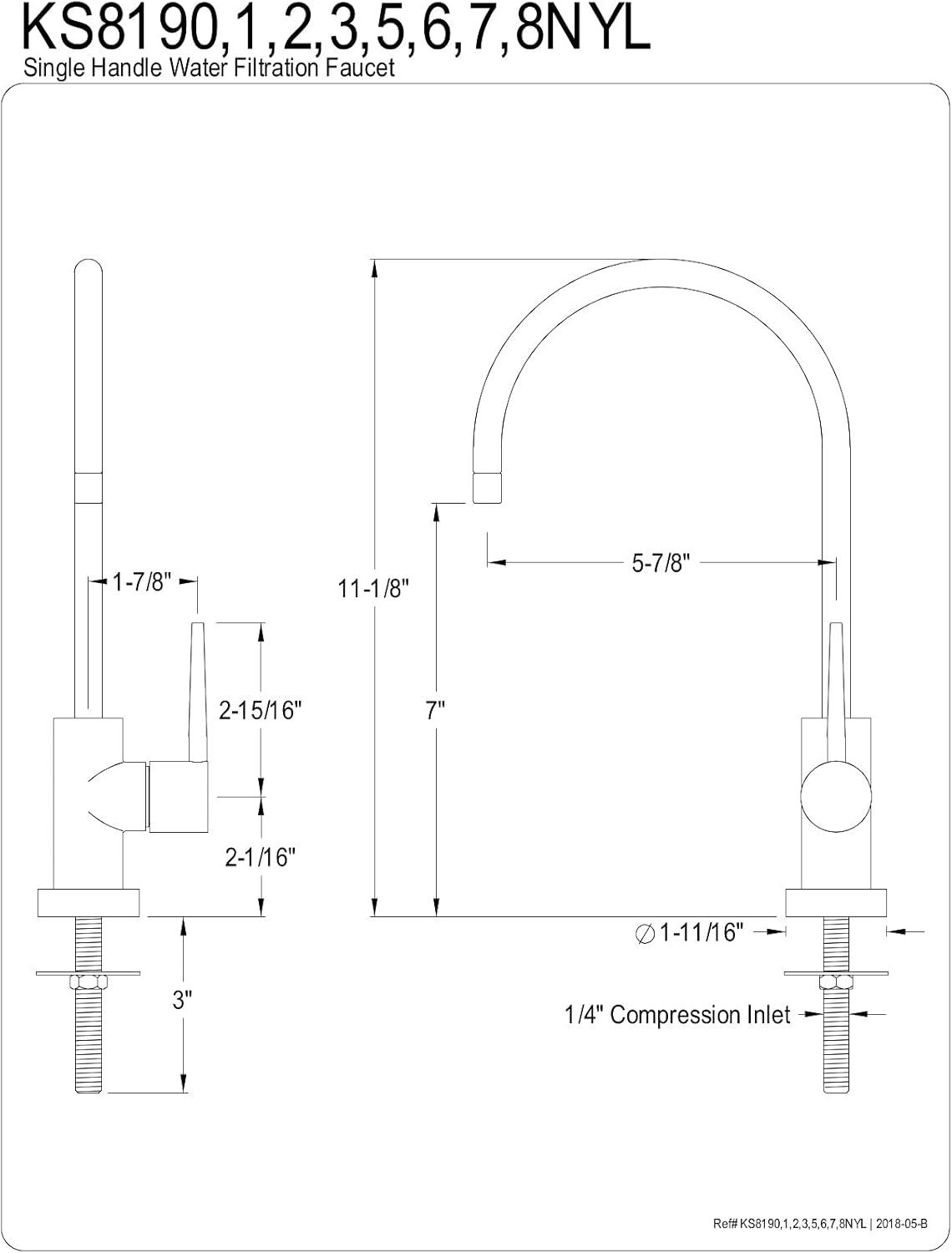 Polished Brass Single-Handle Water Filtration Faucet