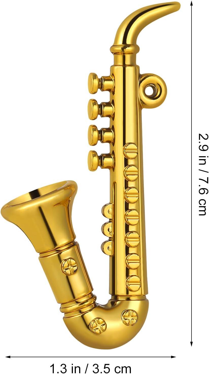 Musical Instrument Decor Mini Instrument Toy for Home Kid Bedroom (Golden, Saxophone Pattern)
