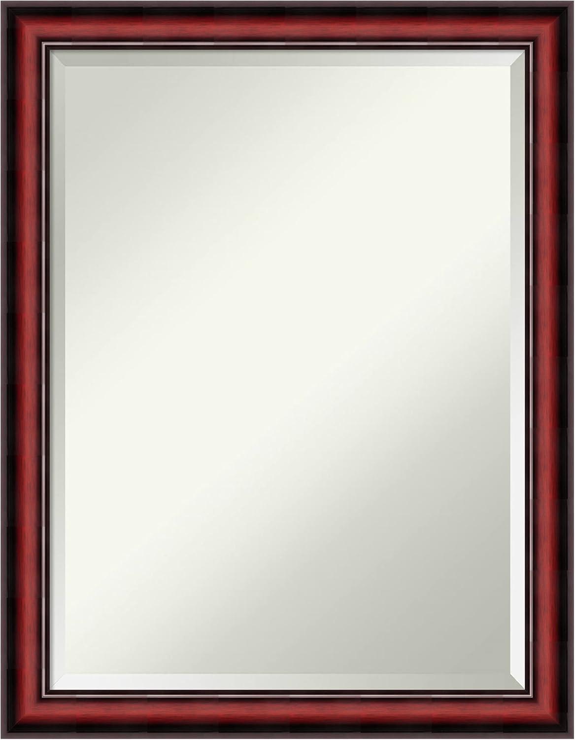 Amanti Art Rubino Cherry Scoop Beveled Wood Framed Wall Mirror