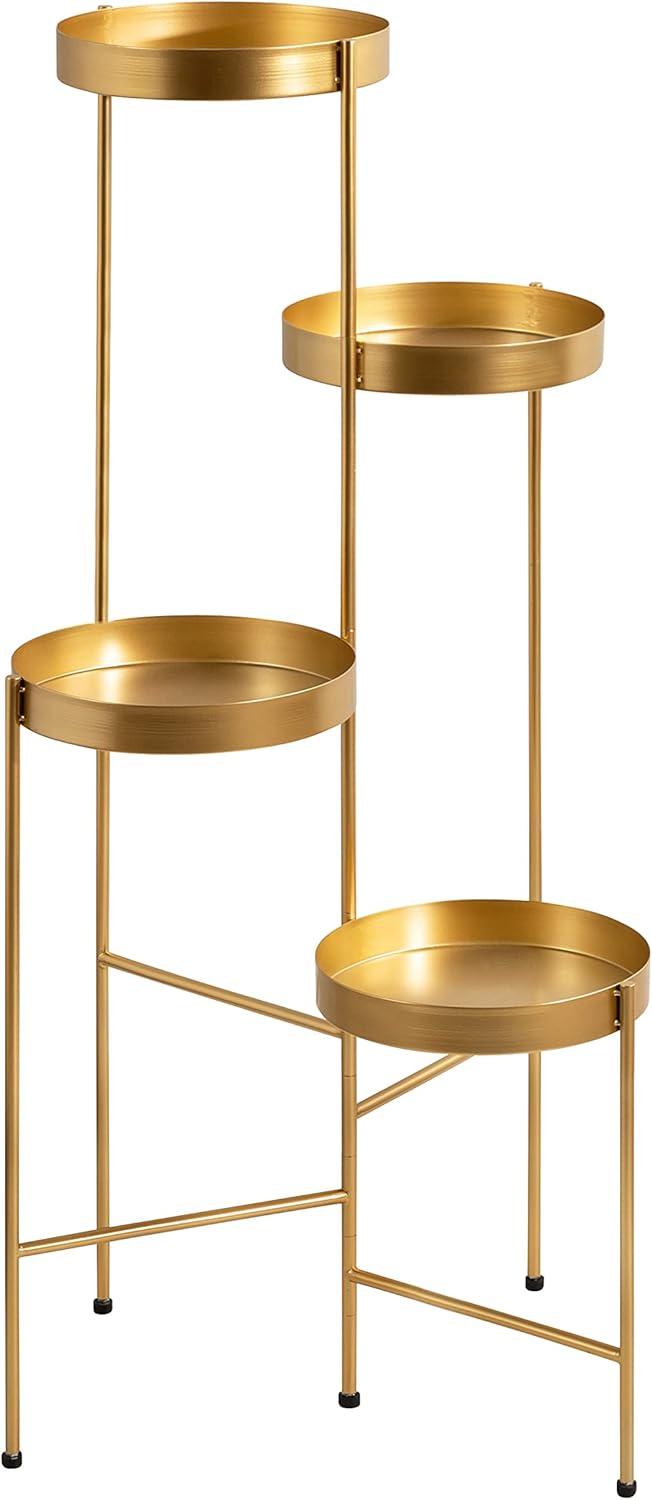Kate and Laurel Finn Plant Stand, 10x11x44, Gold